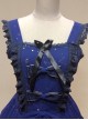 Bronzing Chiffon Navy Blue Ruffles Classic Lolita Dress