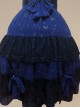 Bronzing Chiffon Navy Blue Ruffles Classic Lolita Dress