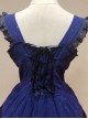 Bronzing Chiffon Navy Blue Ruffles Classic Lolita Dress