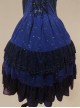 Bronzing Chiffon Navy Blue Ruffles Classic Lolita Dress