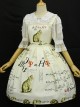 Schrodinger's Cat Series Printing High Waist Classic Lolita Sling Dress