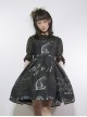 Schrodinger's Cat Series Printing High Waist Classic Lolita Sling Dress