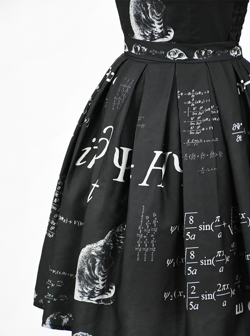 Schrodinger's Cat Series Printing High Waist Classic Lolita Sling Dress