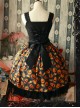 Magic Tea Party Halloween Pumpkin Head Printing Gothic Lolita Sling Dress