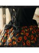 Magic Tea Party Halloween Pumpkin Head Printing Gothic Lolita Sling Dress