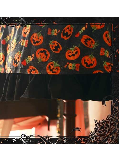 Magic Tea Party Halloween Pumpkin Head Printing Gothic Lolita Sling Dress