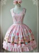 Magic Tea Party Balloon Bear Printing Sweet Lolita Sling Dress