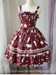 Magic Tea Party Sunny Day And Food Series Printing Classic Lolita JSK Sling Dress Version 1