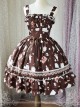 Magic Tea Party Sunny Day And Food Series Printing Classic Lolita JSK Sling Dress Version 1