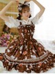 Magic Tea Party Sunny Day And Food Series Printing Classic Lolita JSK Sling Dress Version 1