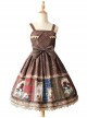 Magic Dictionary Series Plaids Printing Classic Lolita Sling Dress