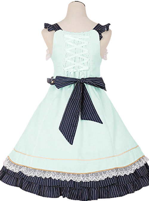 Lace Bowknot Ruffles Sling Dress Classic Lolita JSK