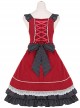 Lace Bowknot Ruffles Sling Dress Classic Lolita JSK