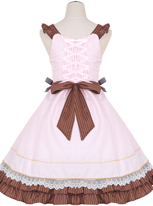 Lace Bowknot Ruffles Sling Dress Classic Lolita JSK