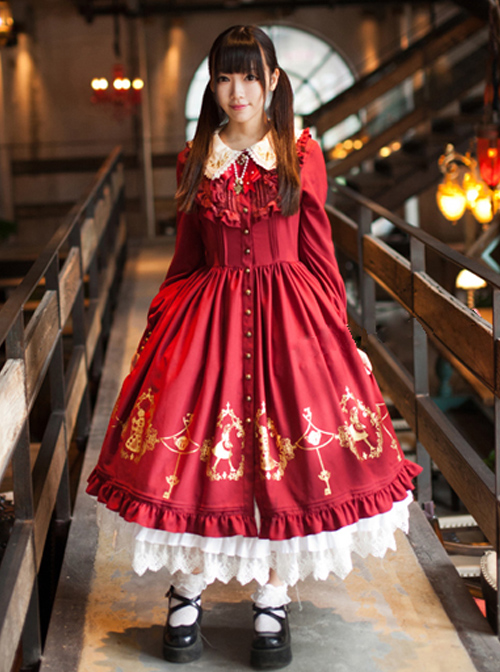 Alice In Wonderland Series OP Classic Lolita Long Sleeve Dress