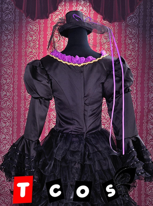 Vocaloid Miku Black Cosplay Lolita Dress And Hat Costume