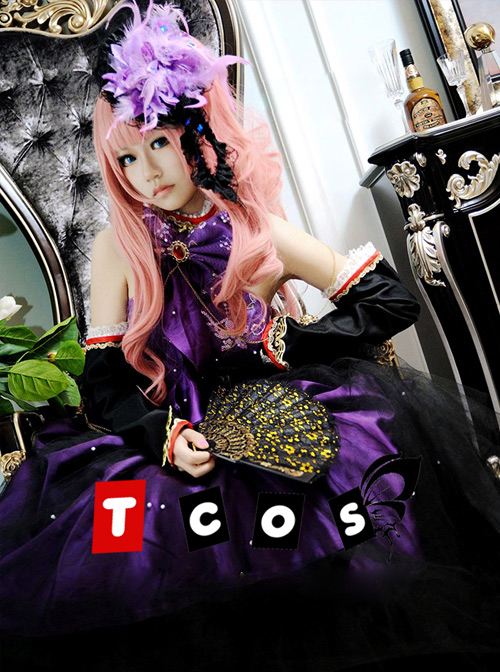 Vocaloid Miku Black And Purple Cosplay Lolita Dress Set Costume