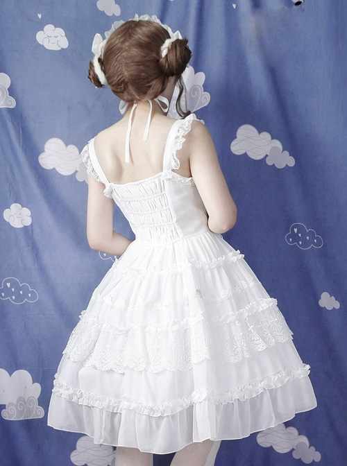 Pure Black And Pure White JSK Classic Lolita Sling Dress