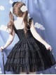 Pure Black And Pure White JSK Classic Lolita Sling Dress