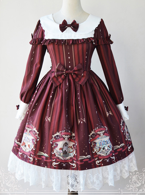 Magic Tea Party Bedtime Book Series OP Classic Lolita Long Sleeve Dress