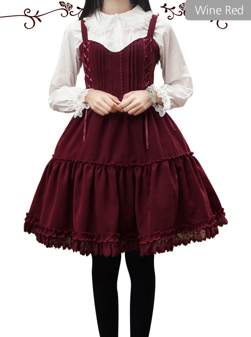 Waltz Series JSK Wine Red Elegant Classic Lolita Sling Dress