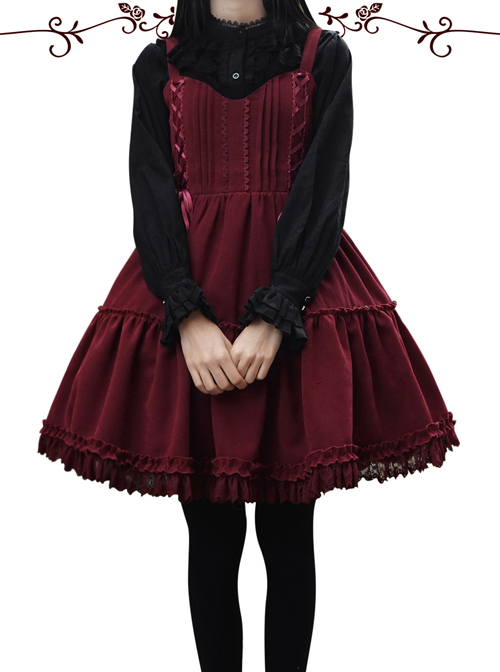 Waltz Series JSK Wine Red Elegant Classic Lolita Sling Dress