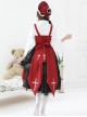 Cross Witch Gothic Lolita Black Or Red Dress And Shirt And Hat Set