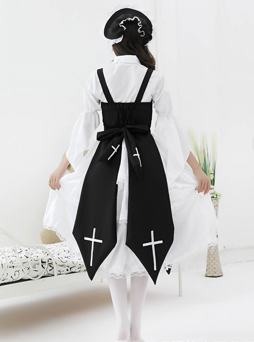 Cross Witch Gothic Lolita Black Or Red Dress And Shirt And Hat Set