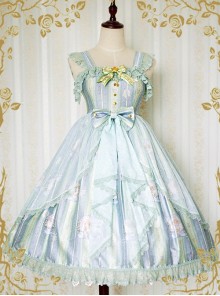 *Little Angel That Singing The Blessing Poem* Classic Lolita JSK Lace Sling Dress