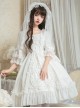 Pure White Retro Gorgeous Trumpet Sleeve Classic Lolita Wedding Dress