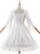 Pure White Retro Gorgeous Trumpet Sleeve Classic Lolita Wedding Dress