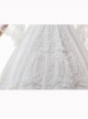 Pure White Retro Gorgeous Trumpet Sleeve Classic Lolita Wedding Dress