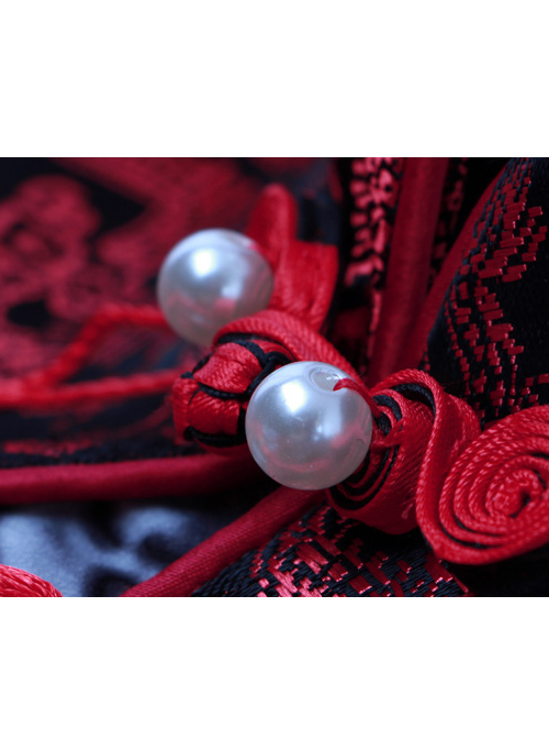 Tsing Lung White Tiger Series Tsing Lung Chinese Style Classic Qi Lolita Sleeveless Dress And Shawl Set