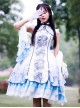 Tsing Lung White Tiger Series White Tiger Chinese Style Classic Qi Lolita Sleeveless Dress And Shawl Set