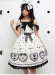 Black Sugar Bear Series Bowknot Sweet Lolita Sling Dress