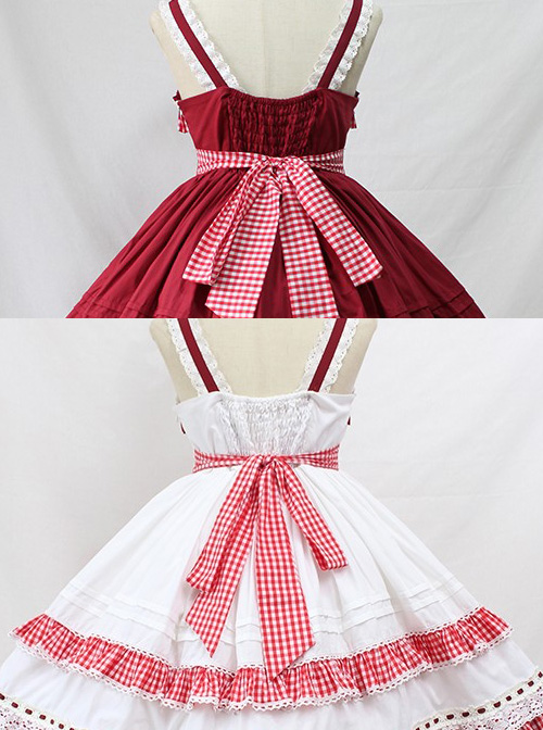 Margaret's Afternoon Tea Series Plaids Splice-color Bowknot Sweet ...