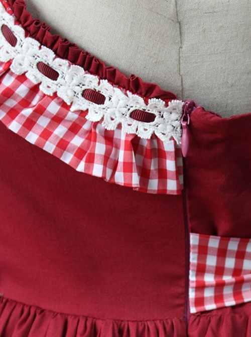 Margaret's Afternoon Tea Series Plaids Splice-color Bowknot Sweet Lolita Sling Dress