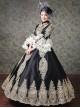 Lace Palace Style Black Trumpet Sleeve Classic Lolita Prom Dress