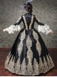 Lace Palace Style Black Trumpet Sleeve Classic Lolita Prom Dress