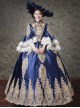 Palace Style Navy Blue Elegant Classic Lolita Prom Long Dress