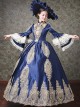 Palace Style Navy Blue Elegant Classic Lolita Prom Long Dress