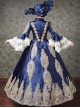 Palace Style Navy Blue Elegant Classic Lolita Prom Long Dress