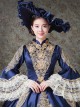 Palace Style Navy Blue Elegant Classic Lolita Prom Long Dress