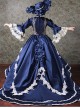 Palace Style Lace Embroidery Navy Blue Classic Lolita Prom Dress