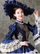 Palace Style Lace Embroidery Navy Blue Classic Lolita Prom Dress