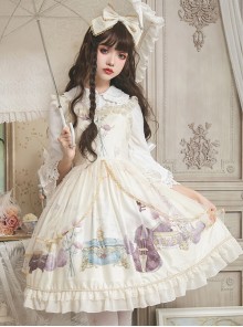 Old Time Dream Series Retro Printing JSK Classic Lolita Sling Dress