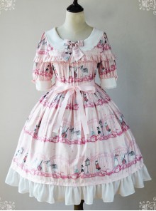 Magic Tea Party Wonderland Quartet Series OP Sweet Lolita Short Sleeve Dress