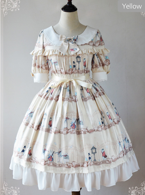 Magic Tea Party Wonderland Quartet Series OP Sweet Lolita Short Sleeve Dress