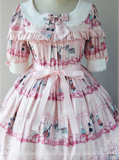 Magic Tea Party Wonderland Quartet Series OP Sweet Lolita Short Sleeve Dress