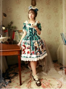 Magic Tea Party Sweet Christmas Series OP Cotton Lace Classic Lolita Short Sleeve Dress